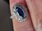 Art Deco Ring aus blauem Saphir und Diamanten in Platin gefasst, 1925 9