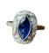 Art Deco Ring aus blauem Saphir und Diamanten in Platin gefasst, 1925 8