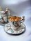 Tea and Coffee Service in Capodimonte Porcelain and Pure Gold, Set of 3 2