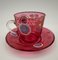 Imperial Russian Glass Cup and Saucer, Set of 2, Image 1