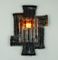 Brutalist Wall Lamp in Clear Crystal and Amber, 1960s 7