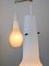 Lampe à Suspension avec Abat-jour en Opaline et Laiton dans le style de Stilnovo, 1950s 9