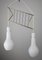Lampe à Suspension avec Abat-jour en Opaline et Laiton dans le style de Stilnovo, 1950s 8