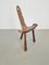 Vintage Brutalist Wood Tripod Stool, 1960s 4