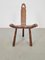 Vintage Brutalist Wood Tripod Stool, 1960s 6