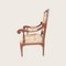Carved Wooden Damask Armchair, 1940s 2