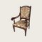 Carved Wooden Damask Armchair, 1940s 6
