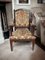 Carved Wooden Damask Armchair, 1940s 1