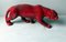Art Deco Fremch Saint-Clément Panther aus glasierter roter Keramik, 1930er 4