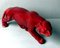 Art Deco Fremch Saint-Clément Panther aus glasierter roter Keramik, 1930er 6