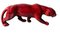 Art Deco Fremch Saint-Clément Panther aus glasierter roter Keramik, 1930er 1