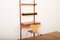 Wall Shelf Royal System 1 in Teak Wood with Writing Shelf & Black Metal Clip-on Lamp by Poul Cadovius for Cado, 1948, Image 6