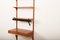Wall Shelf Royal System 1 in Teak Wood with Writing Shelf & Black Metal Clip-on Lamp by Poul Cadovius for Cado, 1948, Image 3