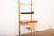 Wall Shelf Royal System 1 in Teak Wood with Writing Shelf & Black Metal Clip-on Lamp by Poul Cadovius for Cado, 1948, Image 1