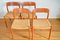 Danish Model 75 Teak Chairs by Niels O. Møller for Jl Moller, 1960s, Set of 4 1