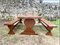Monastery Table and Benches in Oak, 1920s 1
