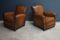 French Cognac Moustache Back Leather Club Chairs, 1940s, Set of 2 8