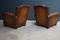 French Cognac Moustache Back Leather Club Chairs, 1940s, Set of 2, Image 9