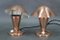 Bauhaus Mushroom Table Lamps in Copper Finish, Former Czechoslovakia, 1930s, Set of 2 4
