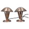 Bauhaus Mushroom Table Lamps in Copper Finish, Former Czechoslovakia, 1930s, Set of 2 1