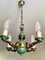 Art Deco Chandelier in Bronze and Green Lacquered Sheet Metal, 1930, Image 9