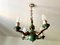 Art Deco Chandelier in Bronze and Green Lacquered Sheet Metal, 1930, Image 1