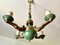Art Deco Chandelier in Bronze and Green Lacquered Sheet Metal, 1930, Image 4