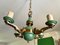 Art Deco Chandelier in Bronze and Green Lacquered Sheet Metal, 1930, Image 5