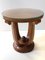 Runder Art Deco Eiche Durmast & Glas Couchtisch, Italien, 1940er 5