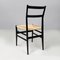 Mid-Century Modern Italian Black Wood and Straw Chairs by Gio Ponti for Cassina, 1960s, Set of 10 5