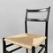 Mid-Century Modern Italian Black Wood and Straw Chairs by Gio Ponti for Cassina, 1960s, Set of 10 7