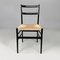 Mid-Century Modern Italian Black Wood and Straw Chairs by Gio Ponti for Cassina, 1960s, Set of 10 3