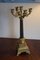 Antique French Gilded Brass 5-Arm Candelabra, 19th Century 2