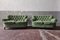 Divani Chesterfield vintage in tessuto verde, set di 2, Immagine 1