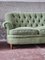 Vintage Chesterfield Style Sofas in Green Fabric, Set of 2 12