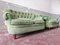 Vintage Chesterfield Style Sofas in Green Fabric, Set of 2 6