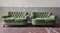Vintage Chesterfield Style Sofas in Green Fabric, Set of 2 14