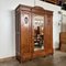 Antique Art Nouveau Wardrobe with Mirror in Oak, 1910, Image 2