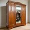 Vintage Art Deco Wardrobe with Mirror in Oak, 1930, Image 1