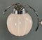Art Deco Chrome and Pink Glass Chandelier, 1930s, Image 3