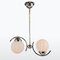 Art Deco Chrome and Pink Glass Chandelier, 1930s, Image 1