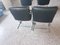 Chairs in Steel and Black Leather, 1970s, Set of 4 6
