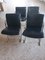 Chairs in Steel and Black Leather, 1970s, Set of 4 1