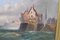 La tormenta llega al puerto, década de 1800, óleo sobre lienzo, enmarcado, Imagen 14
