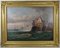 La tormenta llega al puerto, década de 1800, óleo sobre lienzo, enmarcado, Imagen 1