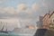 La tormenta llega al puerto, década de 1800, óleo sobre lienzo, enmarcado, Imagen 2