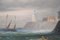 La tormenta llega al puerto, década de 1800, óleo sobre lienzo, enmarcado, Imagen 3