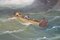 La tormenta llega al puerto, década de 1800, óleo sobre lienzo, enmarcado, Imagen 4