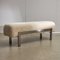 White Fur and Steel Bench 5