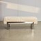 White Fur and Steel Bench 6